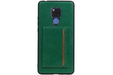 BAOHU Staand Back Cover met 1 Pasjeshouder Hoesje Geschikt voor Huawei Mate 20 X Groen