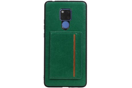 Staand Back Cover 1 Pasjes voor Huawei Mate 20 X Groen