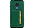 BAOHU Staand Back Cover met 1 Pasjeshouder Hoesje Geschikt voor Huawei Mate 20 X Groen