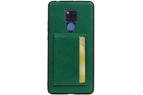 Staand Back Cover 1 Pasjes voor Huawei Mate 20 X Groen