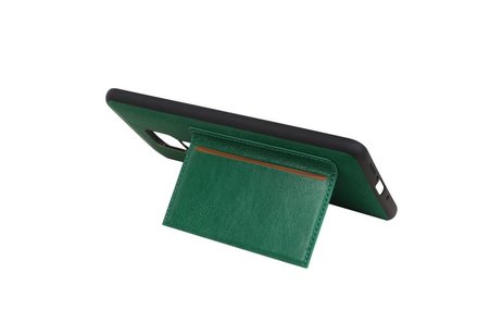 BAOHU Staand Back Cover met 1 Pasjeshouder Hoesje Geschikt voor Huawei Mate 20 X Groen