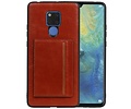 BAOHU Staand Back Cover met 1 Pasjeshouder Hoesje Geschikt voor Huawei Mate 20 X Bruin