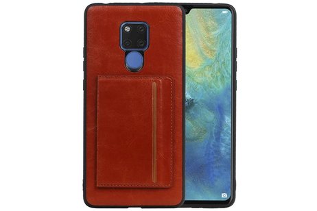 Staand Back Cover 1 Pasjes voor Huawei Mate 20 X Bruin