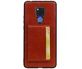 BAOHU Staand Back Cover met 1 Pasjeshouder Hoesje Geschikt voor Huawei Mate 20 X Bruin
