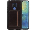 BAOHU Staand Back Cover met 1 Pasjeshouder Hoesje Geschikt voor Huawei Mate 20 X Mocca