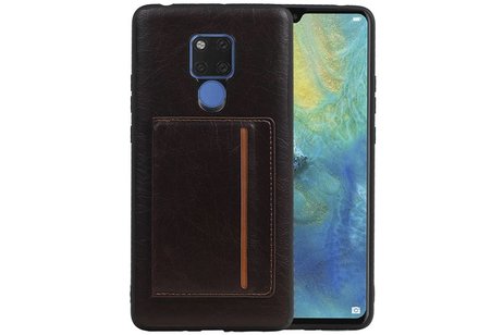 BAOHU Staand Back Cover met 1 Pasjeshouder Hoesje Geschikt voor Huawei Mate 20 X Mocca