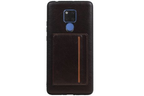 BAOHU Staand Back Cover met 1 Pasjeshouder Hoesje Geschikt voor Huawei Mate 20 X Mocca