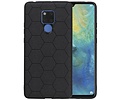 Hexagon Hard Case - Telefoonhoesje - Backcover Hoesje - achterkant hoesje - Geschikt voor Huawei Mate 20 X - Zwart