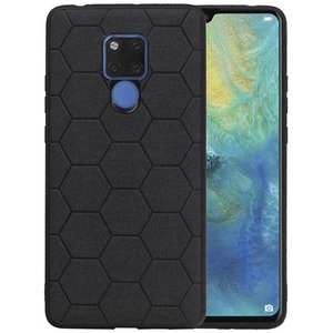 Hexagon Hard Case - Telefoonhoesje - Backcover Hoesje - achterkant hoesje - Geschikt voor Huawei Mate 20 X - Zwart