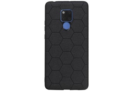 Hexagon Hard Case - Telefoonhoesje - Backcover Hoesje - achterkant hoesje - Geschikt voor Huawei Mate 20 X - Zwart