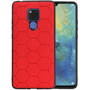 Hexagon Hard Case - Telefoonhoesje - Backcover Hoesje - achterkant hoesje - Geschikt voor Huawei Mate 20 X - Rood