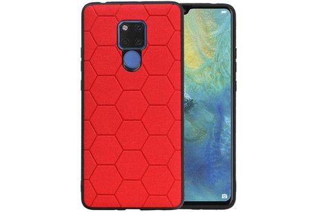 Hexagon Hard Case - Telefoonhoesje - Backcover Hoesje - achterkant hoesje - Geschikt voor Huawei Mate 20 X - Rood