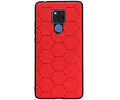 Hexagon Hard Case - Telefoonhoesje - Backcover Hoesje - achterkant hoesje - Geschikt voor Huawei Mate 20 X - Rood