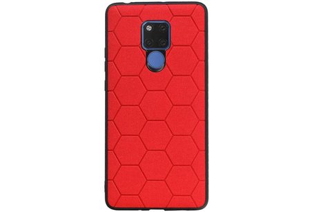 BAOHU Hexagon Hard Case - Telefoonhoesje - Backcover Hoesje - achterkant hoesje - Geschikt voor Huawei Mate 20 X - Rood