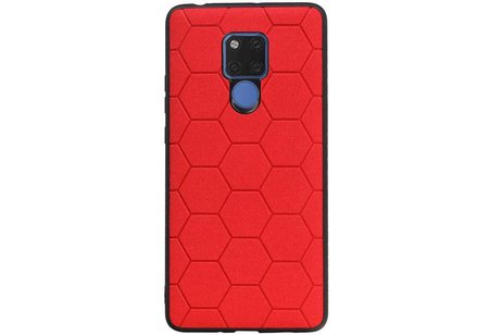 Hexagon Hard Case - Telefoonhoesje - Backcover Hoesje - achterkant hoesje - Geschikt voor Huawei Mate 20 X - Rood