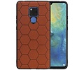 BAOHU Hexagon Hard Case - Telefoonhoesje - Backcover Hoesje - achterkant hoesje - Geschikt voor Huawei Mate 20 X - Bruin