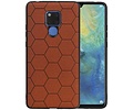 Hexagon Hard Case - Telefoonhoesje - Backcover Hoesje - achterkant hoesje - Geschikt voor Huawei Mate 20 X - Bruin