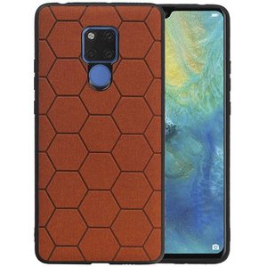 Hexagon Hard Case - Telefoonhoesje - Backcover Hoesje - achterkant hoesje - Geschikt voor Huawei Mate 20 X - Bruin