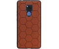 BAOHU Hexagon Hard Case - Telefoonhoesje - Backcover Hoesje - achterkant hoesje - Geschikt voor Huawei Mate 20 X - Bruin