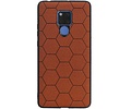 Hexagon Hard Case - Telefoonhoesje - Backcover Hoesje - achterkant hoesje - Geschikt voor Huawei Mate 20 X - Bruin