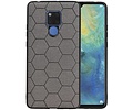 Hexagon Hard Case - Telefoonhoesje - Backcover Hoesje - achterkant hoesje - Geschikt voor Huawei Mate 20 X - Grijs