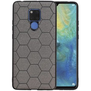 Hexagon Hard Case - Telefoonhoesje - Backcover Hoesje - achterkant hoesje - Geschikt voor Huawei Mate 20 X - Grijs