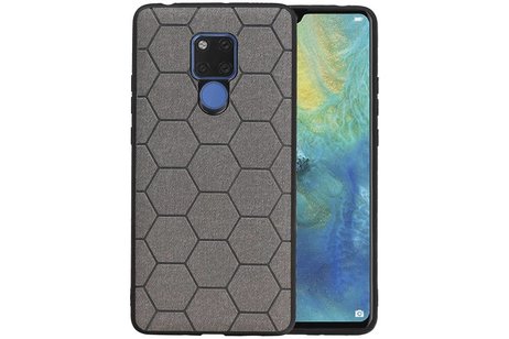 Hexagon Hard Case - Telefoonhoesje - Backcover Hoesje - achterkant hoesje - Geschikt voor Huawei Mate 20 X - Grijs