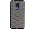 Hexagon Hard Case - Telefoonhoesje - Backcover Hoesje - achterkant hoesje - Geschikt voor Huawei Mate 20 X - Grijs