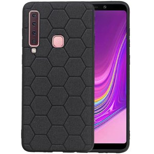 BAOHU Hexagon Hard Case - Hoesje Geschikt voor Samsung Galaxy A9 2018 Zwart