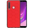 BAOHU Hexagon Hard Case - Hoesje Geschikt voor Samsung Galaxy A9 2018 Rood
