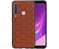 BAOHU Hexagon Hard Case - Hoesje Geschikt voor Samsung Galaxy A9 2018 Bruin