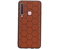 BAOHU Hexagon Hard Case - Hoesje Geschikt voor Samsung Galaxy A9 2018 Bruin
