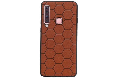 BAOHU Hexagon Hard Case - Hoesje Geschikt voor Samsung Galaxy A9 2018 Bruin