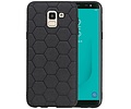 BAOHU Hexagon Hard Case - Telefoonhoesje - Backcover Hoesje - achterkant hoesje - Geschikt voor Samsung Galaxy J6 - Zwart