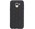 Hexagon Hard Case - Telefoonhoesje - Backcover Hoesje - achterkant hoesje - Geschikt voor Samsung Galaxy J6 - Zwart