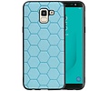 BAOHU Hexagon Hard Case - Telefoonhoesje - Backcover Hoesje - achterkant hoesje - Geschikt voor Samsung Galaxy J6 - Blauw