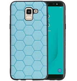 BAOHU Hexagon Hard Case Samsung Galaxy J6 Blauw