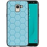 Hexagon Hard Case Samsung Galaxy J6 Blauw