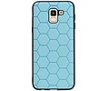 BAOHU Hexagon Hard Case - Telefoonhoesje - Backcover Hoesje - achterkant hoesje - Geschikt voor Samsung Galaxy J6 - Blauw