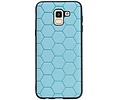 Hexagon Hard Case - Telefoonhoesje - Backcover Hoesje - achterkant hoesje - Geschikt voor Samsung Galaxy J6 - Blauw