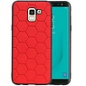 BAOHU Hexagon Hard Case Samsung Galaxy J6 Rood