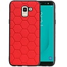 Hexagon Hard Case Samsung Galaxy J6 Rood