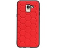 BAOHU Hexagon Hard Case - Telefoonhoesje - Backcover Hoesje - achterkant hoesje - Geschikt voor Samsung Galaxy J6 - Rood