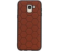 BAOHU Hexagon Hard Case - Telefoonhoesje - Backcover Hoesje - achterkant hoesje - Geschikt voor Samsung Galaxy J6 - Bruin