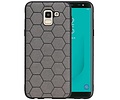 BAOHU Hexagon Hard Case - Telefoonhoesje - Backcover Hoesje - achterkant hoesje - Geschikt voor Samsung Galaxy J6 - Grijs