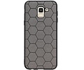 BAOHU Hexagon Hard Case - Telefoonhoesje - Backcover Hoesje - achterkant hoesje - Geschikt voor Samsung Galaxy J6 - Grijs