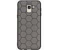 Hexagon Hard Case - Telefoonhoesje - Backcover Hoesje - achterkant hoesje - Geschikt voor Samsung Galaxy J6 - Grijs