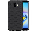 Hexagon Hard Case - Telefoonhoesje - Backcover Hoesje - achterkant hoesje - Geschikt voor Samsung Galaxy J6 Plus - Zwart