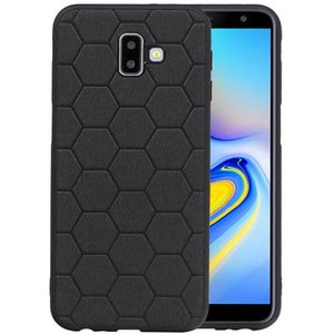 Hexagon Hard Case - Telefoonhoesje - Backcover Hoesje - achterkant hoesje - Geschikt voor Samsung Galaxy J6 Plus - Zwart