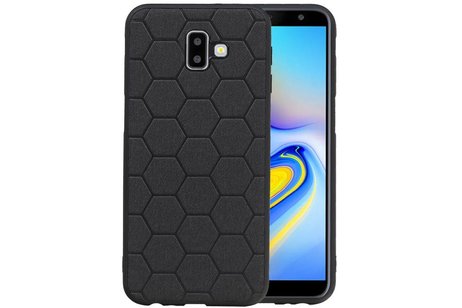 BAOHU Hexagon Hard Case - Telefoonhoesje - Backcover Hoesje - achterkant hoesje - Geschikt voor Samsung Galaxy J6 Plus - Zwart